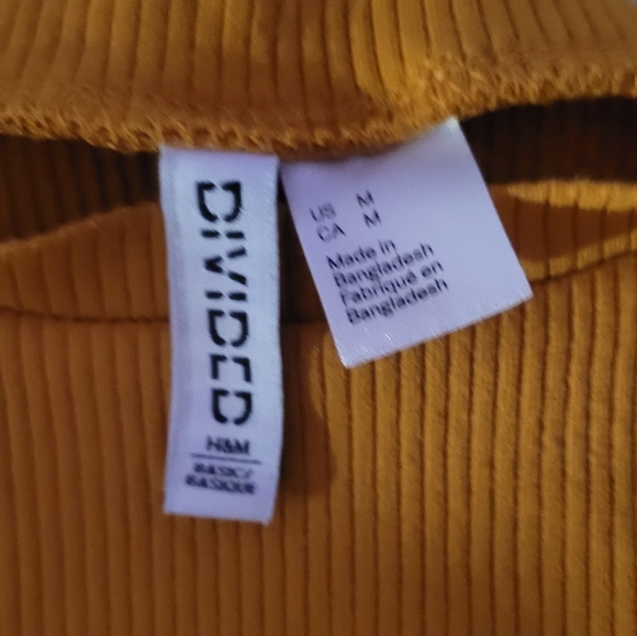 (2 for $10) Mustard Yellow H&M Crop Shirt - Picture 2 of 2